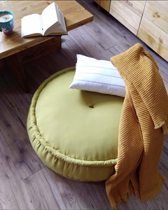 Otomana tatami redondo puff artesanal sustentable