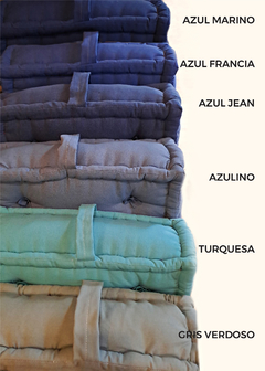 Imagen de PROMO 2X1 Almohadón de piso tatami cuadrado puff artesanal sustentable en colores de stock