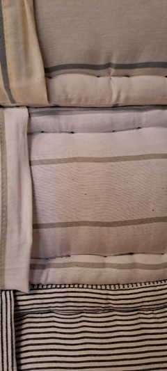 PROMO 2X1 Almohadón rayados de piso tatami cuadrado puff en colores de stock