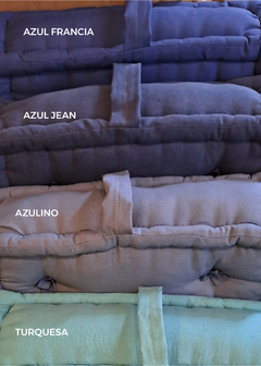 Imagen de PROMO 2X1 Almohadón de piso tatami cuadrado puff artesanal sustentable en colores de stock