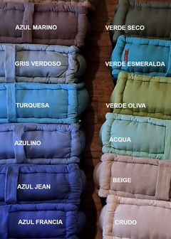 Imagen de PROMO 2X1 Almohadón de piso tatami cuadrado puff artesanal sustentable en colores de stock