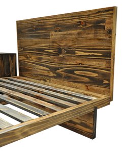 Imagen de Cama Japonesa con respaldo madera sustentable pallet reciclado