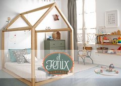 Cama Casita método Montessori Tatami en madera maciza de guatambú laqueada - comprar online