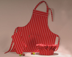 Delantal Gabardina Cocina Rayado Con Gorro Y Manopla Rayado - TopBuy Tienda
