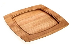 Platos Para Asado De Madera De Lenga 29x29cm X4 Unidades