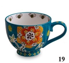 Taza Decorada con Relieve Pintada A Mano - tienda online