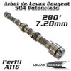 Leva Potenciada Peugeot 404 504 Perfil F2 Alzada 8mm / Duración 314° / E.C. 100°