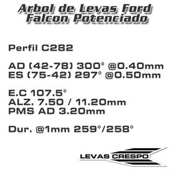 Leva Potenciada Ford Falcon 221 Perfil C282 11.20mm / 300° - comprar online