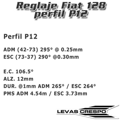 Leva Potenciada Fiat 147 128 Uno Tipo Perfil P12 12mm / 295° / E.C. 106.5° - comprar online