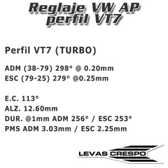 Leva Potenciada Vw Gacel Gol 1.6-2.0 Perfil VT7 12.60mm / 298° / 113° E.C - comprar online