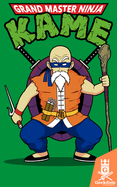 Camiseta Grande Mestre Ninja Kame - by Pigboom