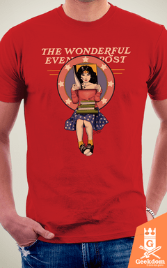 Camiseta Mulher-Maravilha - Wonderful Evening Post - by Soletine | Geekdom Store | www.geekdomstore.com