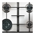 WHIRLPOOL GMA6422X ANAFE A GAS 60CM TRIP CORONA (6422) - comprar online