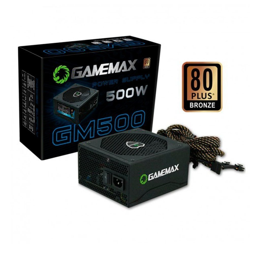 Fonte Gamemax GM500 500W, 80 Plus Bronze, PFC Ativo, White