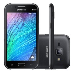Smartphone Samsung Galaxy J1 J100 Duos Dual Chip PRETO Android 4.4 Tela 4.3" 4GB 4G Wi-Fi Câmera 5MP
