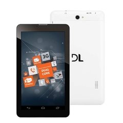 Tablet DL TP254 3G Dual Chip Plus com Tela 7", 8GB, Wi-Fi, Android, Bluetooth, 2 Câmeras e Processador Dual Core de 1.3Ghz - Branco
