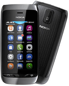 Nokia Asha 308 - Preto - Tela Touch 3" - Câmera 2MP - Bluetooth 3.0 - MP3 - Rádio - Cartão de Memória 2GB - Desbloqueado