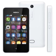 Celular Desbloqueado Nokia Asha 501 Branco com Dual Chip, Câmera 3.2MP, Touch Screen, Wi-Fi, Bluetooth, FM, MP3, Fone de Ouvido e Cartão 4GB - Tim