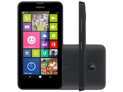Smartphone Nokia Lumia 630 Preto Dual Sim, Tv Digital ,Windows Phone 8.1, Tela 4.5", QuadCore 1.2GHz, Câm. 5MP, WiFi, Bluetooth e GPS