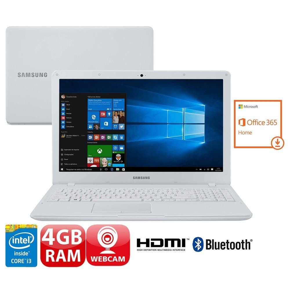 Notebook Samsung Essentials E NP E K KF BR BRANCO Com Intel Core TM I U GB TB