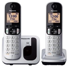 Telefone sem Fio Panasonic KX-TGC212LB1 Prata com Viva Voz, Identificação de Chamadas, Visor Grande, Teclado Iluminados e Dect 6.0 + 1 Ramal