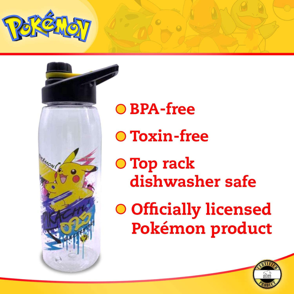 Pokemon: Skate Graffiti - Electrifying Pikachu 28oz Tritan Water Bottle with Screw Lid