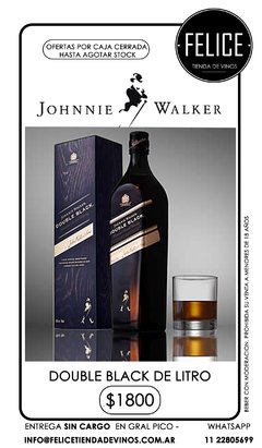 JOHNNIE WALKER DOUBLE BLACK 1 LITRO