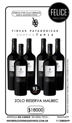 TAPIZ ZOLO RESERVA MALBEC