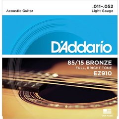 DADDARIO ENCORDADO 011-052 P/GUIT ACÚSTICA BRONCE 85/15, BLANDAS - EZ910
