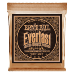 ERNIE BALL 12-54 EVERLAST MEDIUM LIGHT COATED PHOSPHOR BRONZE ACOUSTIC GUITAR STRINGS - 2546