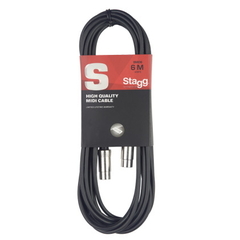 STAGG CABLE MIDI , DIN/DIN (m/m), 3 Mts  (10'), metal connectors - SMD3