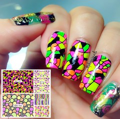 1pc Sparkles Water Decals Colorful Space Transfer Decals Nail Art Stickers
