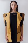 CHALECO OVERSIZED MOSTAZA EN TEJIDO PLANO // Ref: KAPUR