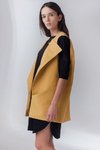 CHALECO OVERSIZED MOSTAZA EN TEJIDO PLANO // Ref: KAPUR