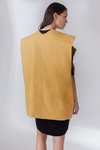 CHALECO OVERSIZED MOSTAZA EN TEJIDO PLANO // Ref: KAPUR