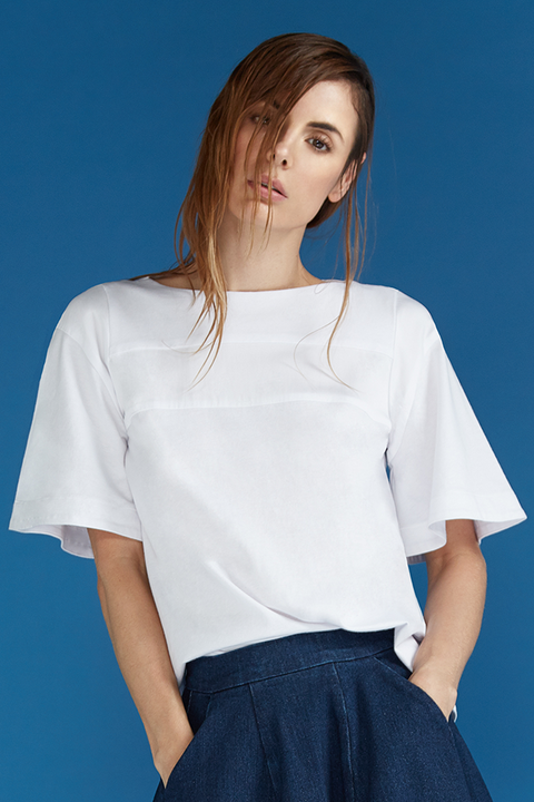 CAMISETA EN ALGODÓN CON CORTE // Ref: LÓPEZ BLANCA - Camilo Alvarez