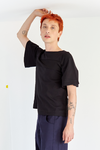 CAMISETA EN ALGODÓN CON CORTE // Ref: LÓPEZ NEGRA