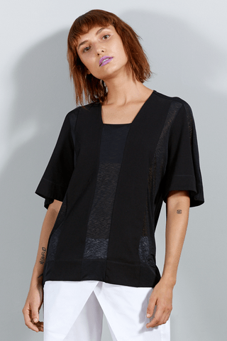 TOP EN TEJIDO DE PUNTO NEGRO // Ref: RENE NEGRO