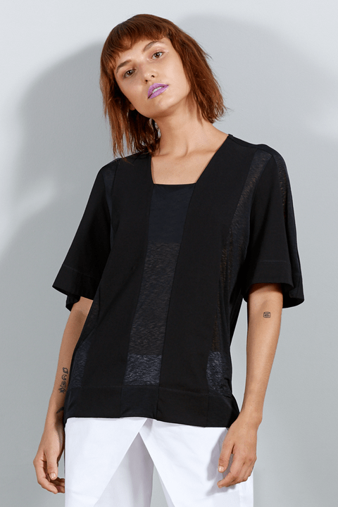 TOP EN TEJIDO DE PUNTO NEGRO // Ref: RENE NEGRO