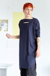 VESTIDO CORTO AZUL EN TEJIDO DE PUNTO DE ALGODÓN // Ref: BEKER en internet