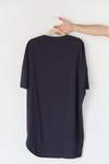 VESTIDO CORTO AZUL EN TEJIDO DE PUNTO DE ALGODÓN // Ref: BEKER - tienda online