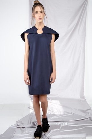 VESTIDO AZUL NAVAL DE ALGODÓN // Ref: BONGÓ