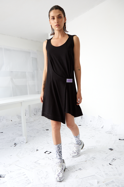 VESTIDO EN TEJIDO DE PUNTO // Ref: JULIETA NEGRO - Camilo Alvarez