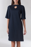Imagen de VESTIDO CORTO NEGRO PERLADO EN TEJIDO DE PUNTO // Ref: SISI