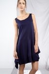 VESTIDO AZUL NAVAL DE RAYÓN-VISCOSA // Ref: TENT