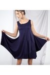 VESTIDO AZUL NAVAL DE RAYÓN-VISCOSA // Ref: TENT - comprar online