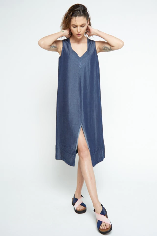 VESTIDO EN DENIM DE TENCEL // Ref: VICTORIA D