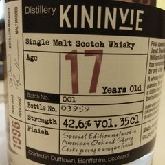 Whisky Single Malt Kininvie 17 Years Old. En Estuche. - comprar online
