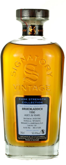 Whisky Bruichladdich 26 Años Signatory Cask Strength 53,4% - comprar online