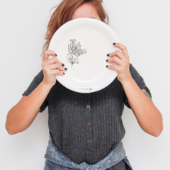 Plato - Flor Grande - ENUNPUNTO tazas y vasos de diseño